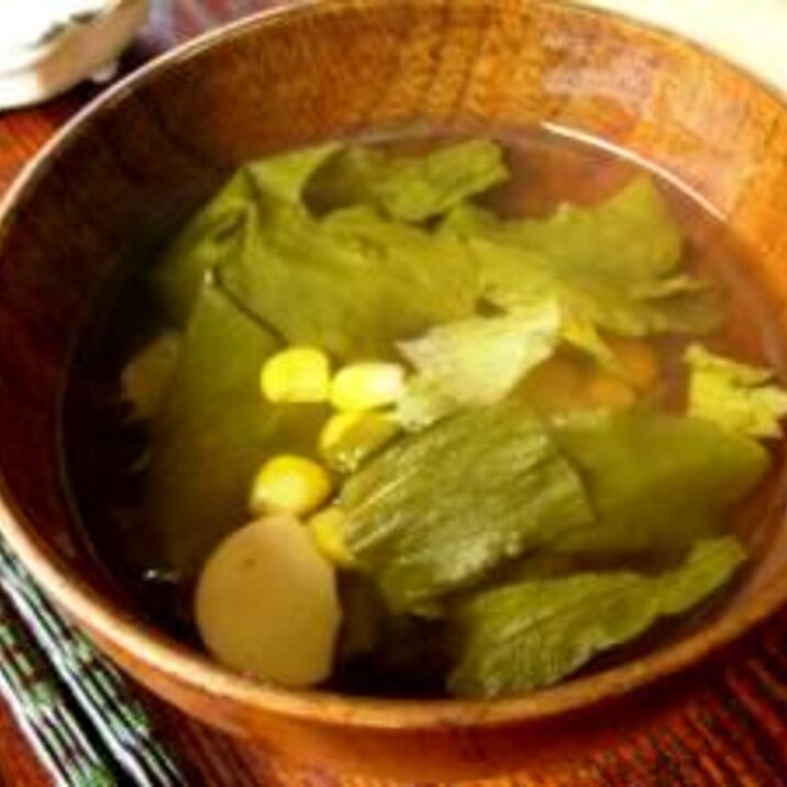 レタスの外側の葉スープ　